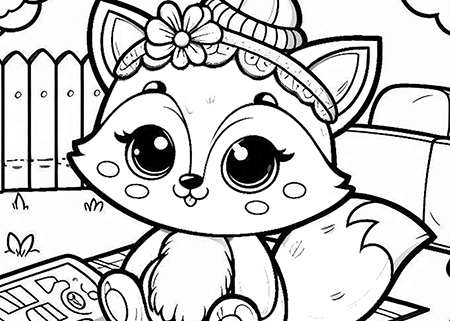 Baby Fox Coloring Page Featured Image