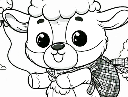 Baby Lamb Coloring Page Featured Image