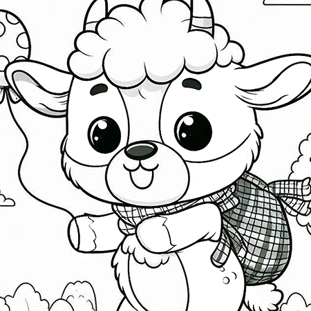 Baby Lamb Coloring Page Featured Image