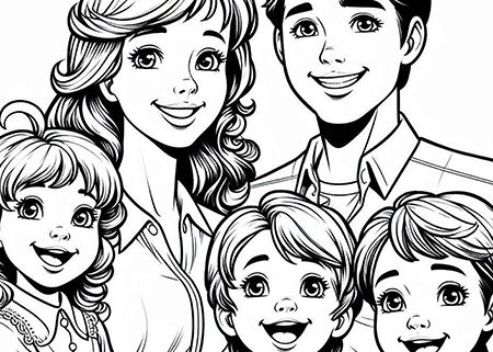 Family Coloring Page Category Thumbnail